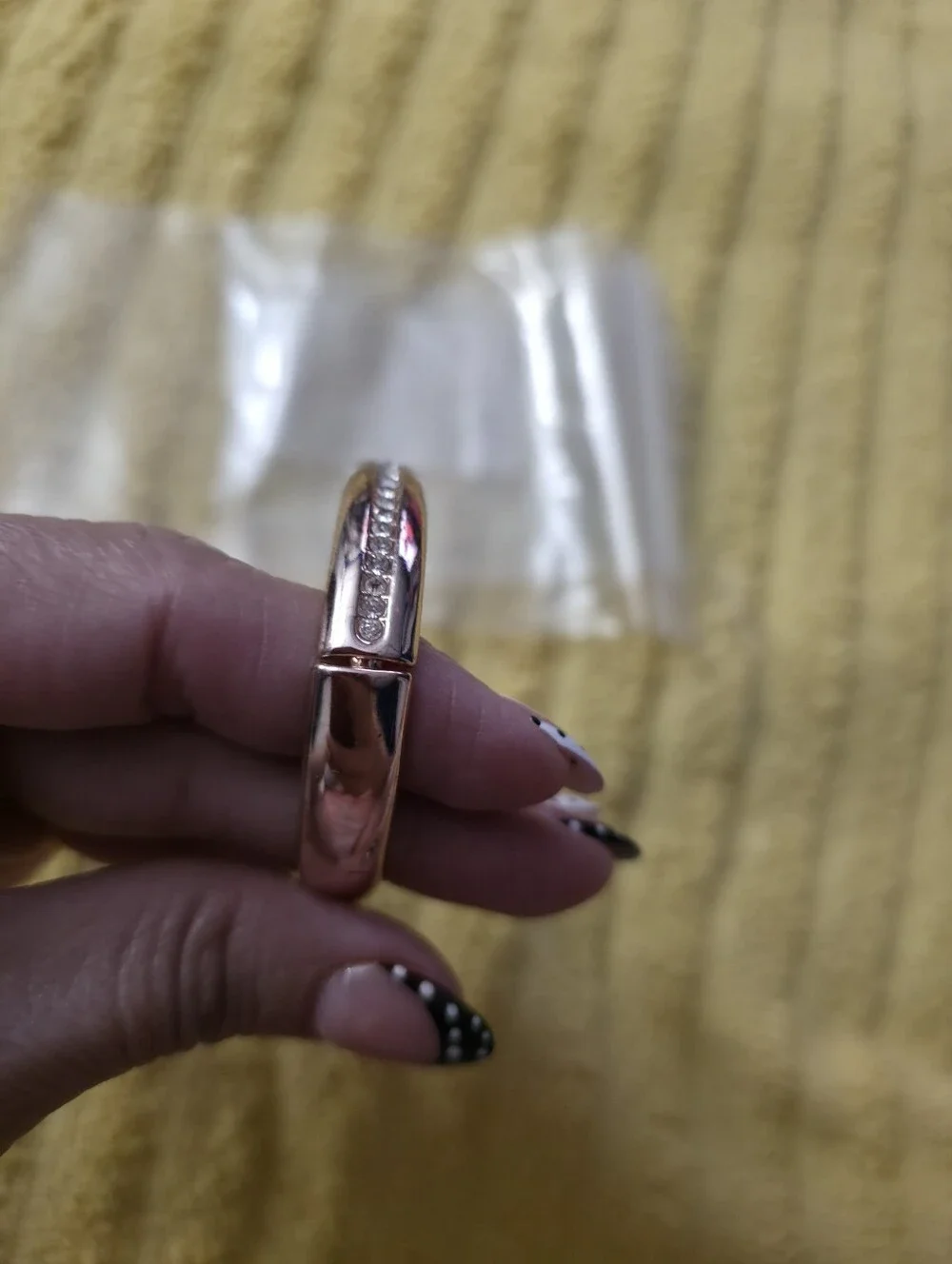 Rose Gold Tone Women's Hinged Bangle Bracelet